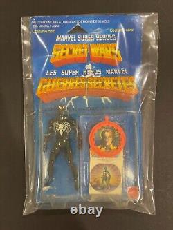 1984 Marvel Secret Wars Black Suit Spider-man Sealed Moc French Card Rare Figure