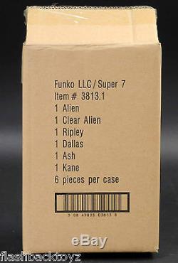 2013 SDCC Alien Blue Card Set of 6 Clear Alien MOC Super 7 ReAction Funko