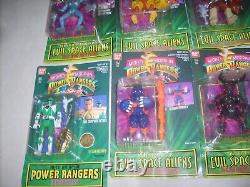 8 Mighty Morphin Power Rangers Figure Lot Evil Space Aliens & Green Ranger 1994