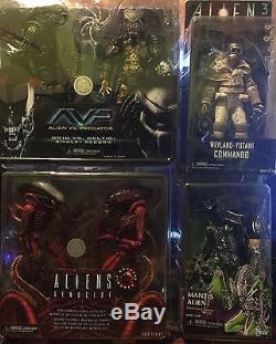 AVP Neca Action Figures Lot Of 4 Mantis Alien + AVP Set + Genocide 2 Pack