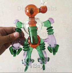 Heady Glass Alien Robot Water Pipe Vintage Color Glass Art TOBACCO