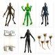 Lot of 11 NECA Aliens, Facehuggers, Facehuggers Containers Light Up