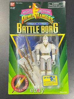 Mighty Morphin Power Rangers Alien Rangers White Battle Borg 1995 Bandai (MOC)