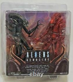 NECA ALIENS GENOCIDE Deluxe 2 Pack RED BLACK XENOMORPH WARRIOR Action Figure set