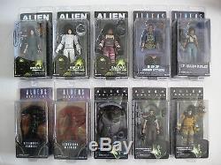 Neca Aliens Series 1-10 Master 32 Figure Set Ripley Xenomorph Etc Predator Mosc