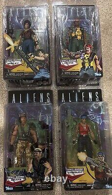 NECA Aliens Space Marine Alien Day (kenner Tribute) Vasquez Ripley Drake Apone