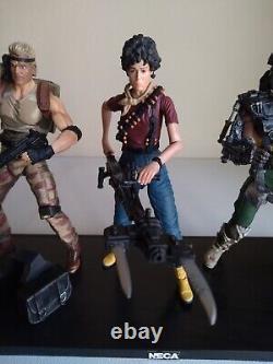 NECA Aliens Space Marine DRAKE RIPLEY FROST Kenner Tribute Action Figures LOT