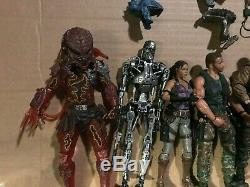 NECA Predator Loose Lot of 9 with Kenner Alien Collector Case