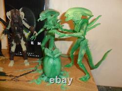 NECA glow Stalker Predator (Non-mint), two Aliens, Reactor Glow Godzilla+ more