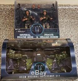 Neca Aliens Dwayne Hicks, William Hudson, & 30th Anniversay Uscm Arsenal Set-new