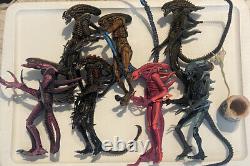 Neca Aliens Xenomorph Lot Of 7 Warriors Pink Blue Purple 7 Loose Figures
