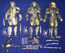 Neca x3 AvP Predator Figure Lot SCAR, YOUNGBLOOD + MASKED SCAR Alien vs Predator