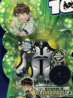 New CANNONBOLT Ben 10 4 Figure 2006 SERIES 1 with Disk LENTICULAR CARD #27215