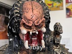 Predator Fishbone 24 Inch Tall Statue With Alien Head Staff And Base