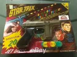 Star Trek 1966 Set Of 3 Rayline Rifle & Pistol & Discs In Wrapper Mego Remco