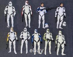 Star Wars Black Series 6 Clone Trooper Blue Red Yellow Green Action Figure Lot9