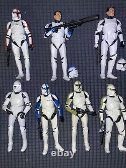 Star Wars Black Series 6 Clone Trooper Blue Red Yellow Green Action Figure Lot9