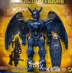 ULTRA RARE! Space Warrior Max Winged Robot Figure MOSC Blue