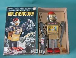 Vintage Marx Battery Operated Robot Mr Mercury In Original Box Space Alien Man