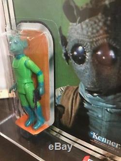 Vintage Star Wars 1978 Kenner Greedo 21 Back A AFA 80 (80,80,90) Cantina Alien